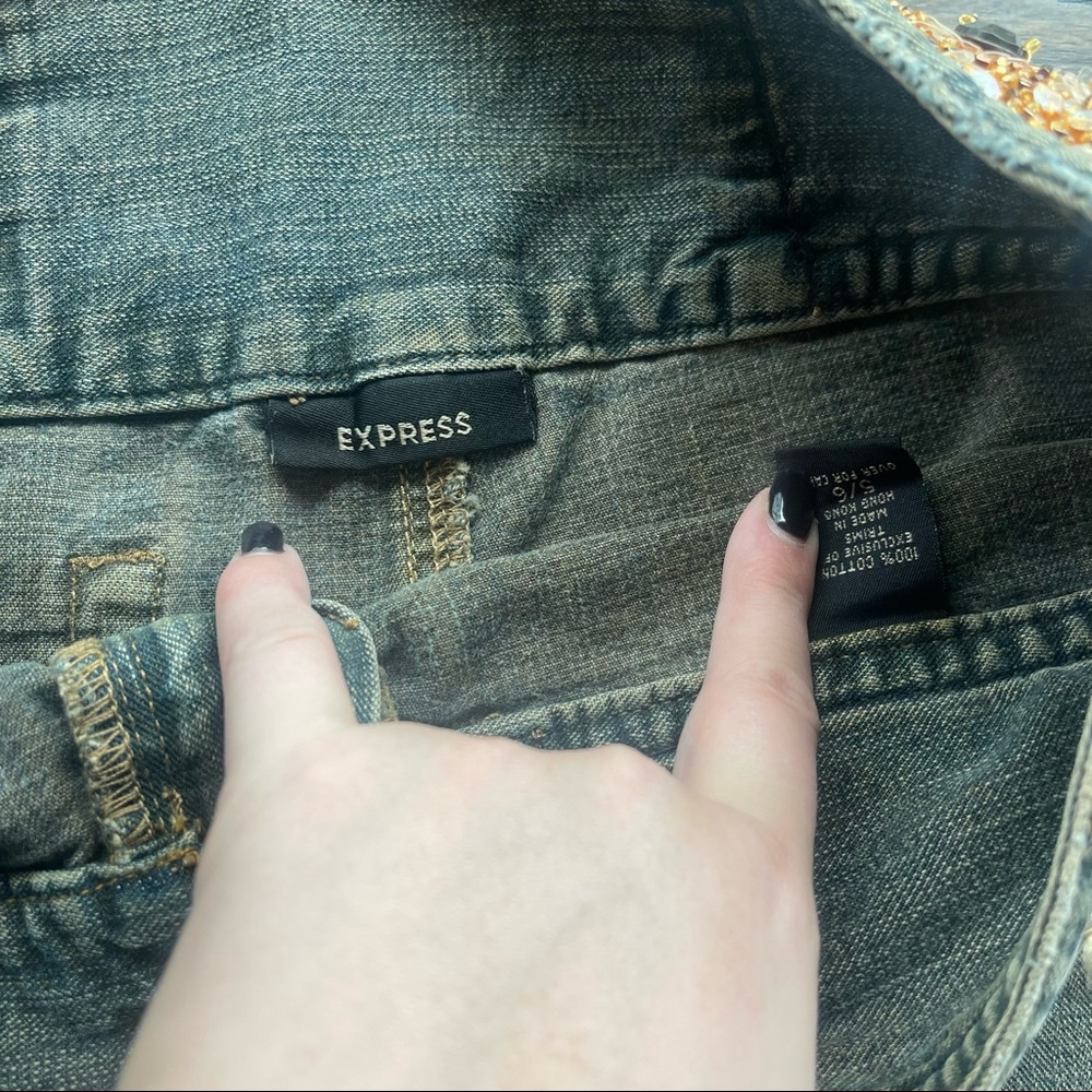 Vintage Y2k sequin denim mini skirt - Picture 3 of 6